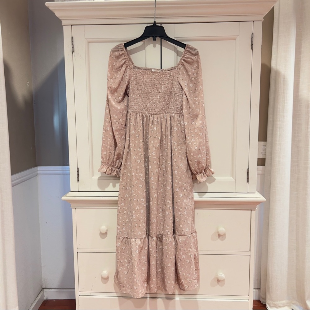 Chic Floral Long Sleeve Dress